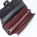 CHANEL Matelasse Long Wallet Caviar Skin Black Silver CC Auth 188983V-15