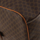 CELINE Macadam Canvas Boston Bag PVC Leather Brown Gold Auth 188985-13