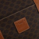 CELINE Macadam Canvas Boston Bag PVC Leather Brown Gold Auth 188985-14