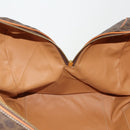 CELINE Macadam Canvas Boston Bag PVC Leather Brown Gold Auth 188985-18