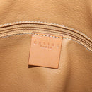 CELINE Macadam Canvas Boston Bag PVC Leather Brown Gold Auth 188985-20