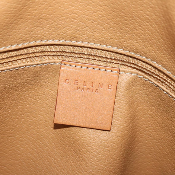 CELINE Macadam Canvas Boston Bag PVC Leather Brown Gold Auth 188985