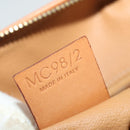 CELINE Macadam Canvas Boston Bag PVC Leather Brown Gold Auth 188985-23