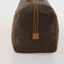 CELINE Macadam Canvas Boston Bag PVC Leather Brown Gold Auth 188985-4