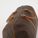 CELINE Macadam Canvas Boston Bag PVC Leather Brown Gold Auth 188985-6