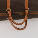 CELINE Macadam Canvas Boston Bag PVC Leather Brown Gold Auth 188985-7