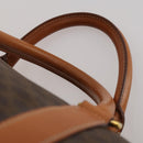 CELINE Macadam Canvas Boston Bag PVC Leather Brown Gold Auth 188985-8