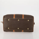 CELINE Macadam Canvas Boston Bag PVC Leather Brown Gold Auth 188985-9