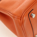 HERMES Birkin 30 Hand Bag Taurillon Clemence Leather Orange Silver Auth 188988SM-8