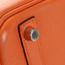 HERMES Birkin 30 Hand Bag Taurillon Clemence Leather Orange Silver Auth 188988SM-20