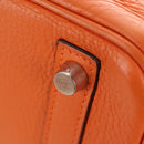 HERMES Birkin 30 Hand Bag Taurillon Clemence Leather Orange Silver Auth 188988SM-21