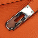 HERMES Birkin 30 Hand Bag Taurillon Clemence Leather Orange Silver Auth 188988SM-22