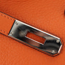 HERMES Birkin 30 Hand Bag Taurillon Clemence Leather Orange Silver Auth 188988SM-23