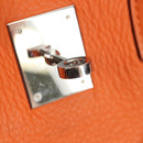 HERMES Birkin 30 Hand Bag Taurillon Clemence Leather Orange Silver Auth 188988SM-25
