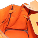 HERMES Birkin 30 Hand Bag Taurillon Clemence Leather Orange Silver Auth 188988SM-28