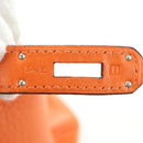 HERMES Birkin 30 Hand Bag Taurillon Clemence Leather Orange Silver Auth 188988SM-10