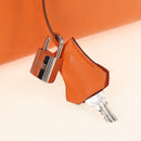 HERMES Birkin 30 Hand Bag Taurillon Clemence Leather Orange Silver Auth 188988SM-11