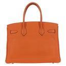 HERMES Birkin 30 Hand Bag Taurillon Clemence Leather Orange Silver Auth 188988SM-2