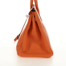 HERMES Birkin 30 Hand Bag Taurillon Clemence Leather Orange Silver Auth 188988SM-3