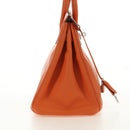HERMES Birkin 30 Hand Bag Taurillon Clemence Leather Orange Silver Auth 188988SM-4
