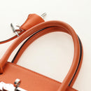 HERMES Birkin 30 Hand Bag Taurillon Clemence Leather Orange Silver Auth 188988SM-14