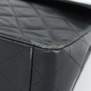 CHANEL Big Matelasse 34 Chain Shoulder Bag Lamb Skin Black Gold CC Auth 188990V-12