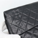 CHANEL Big Matelasse 34 Chain Shoulder Bag Lamb Skin Black Gold CC Auth 188990V-17