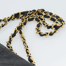 CHANEL Big Matelasse 34 Chain Shoulder Bag Lamb Skin Black Gold CC Auth 188990V-9