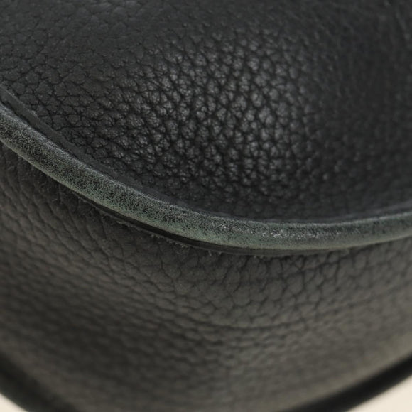 HERMES Evelyn 1 GM Bag Taurillon Leather Black Gold Auth 188991M