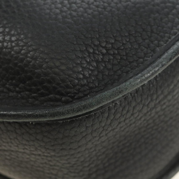 HERMES Evelyn 1 GM Bag Taurillon Leather Black Gold Auth 188991M