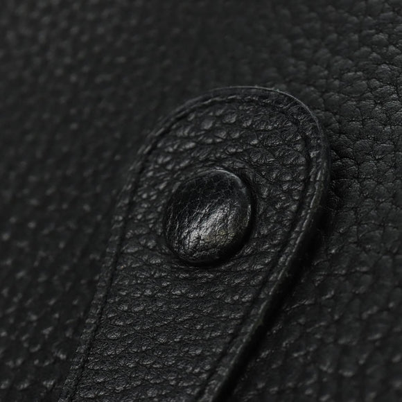 HERMES Evelyn 1 GM Bag Taurillon Leather Black Gold Auth 188991M