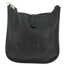 HERMES Evelyn 1 GM Bag Taurillon Leather Black Gold Auth 188991M-13