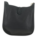 HERMES Evelyn 1 GM Bag Taurillon Leather Black Gold Auth 188991M-2