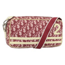 Christian Dior Trotter Canvas Shoulder Bag PVC Red Silver Auth 188995A-1