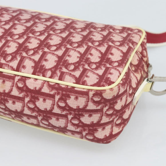 Christian Dior Trotter Canvas Shoulder Bag PVC Red Silver Auth 188995A