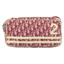 Christian Dior Trotter Canvas Shoulder Bag PVC Red Silver Auth 188995A-2