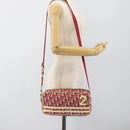Christian Dior Trotter Canvas Shoulder Bag PVC Red Silver Auth 188995A-22
