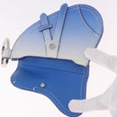 Christian Dior Saddle Pouch Leather Light Blue Silver Auth 188996-10