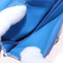 Christian Dior Saddle Pouch Leather Light Blue Silver Auth 188996-11
