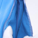 Christian Dior Saddle Pouch Leather Light Blue Silver Auth 188996-19