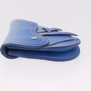 Christian Dior Saddle Pouch Leather Light Blue Silver Auth 188996-3