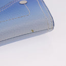 Christian Dior Saddle Pouch Leather Light Blue Silver Auth 188996-7