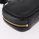 Miu Miu Matelasse Pouch Bag Charm Leather Black Gold Auth 188997M-14