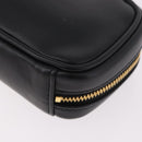 Miu Miu Matelasse Pouch Bag Charm Leather Black Gold Auth 188997M-17