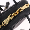 Miu Miu Matelasse Pouch Bag Charm Leather Black Gold Auth 188997M-18