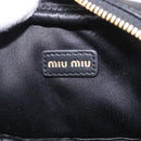 Miu Miu Matelasse Pouch Bag Charm Leather Black Gold Auth 188997M-11