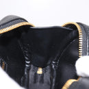 Miu Miu Matelasse Pouch Bag Charm Leather Black Gold Auth 188997M-20