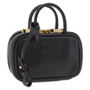 Miu Miu Matelasse Pouch Bag Charm Leather Black Gold Auth 188997M-1