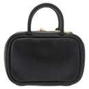 Miu Miu Matelasse Pouch Bag Charm Leather Black Gold Auth 188997M-2