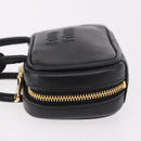 Miu Miu Matelasse Pouch Bag Charm Leather Black Gold Auth 188997M-4